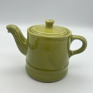 Vintage Stangl Pottery Chartreuse Green Ceramic Teapot with Lid Trenton NJ USA